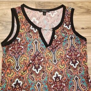 Espresso Retro Multicolor Trapeze Dress Size Small